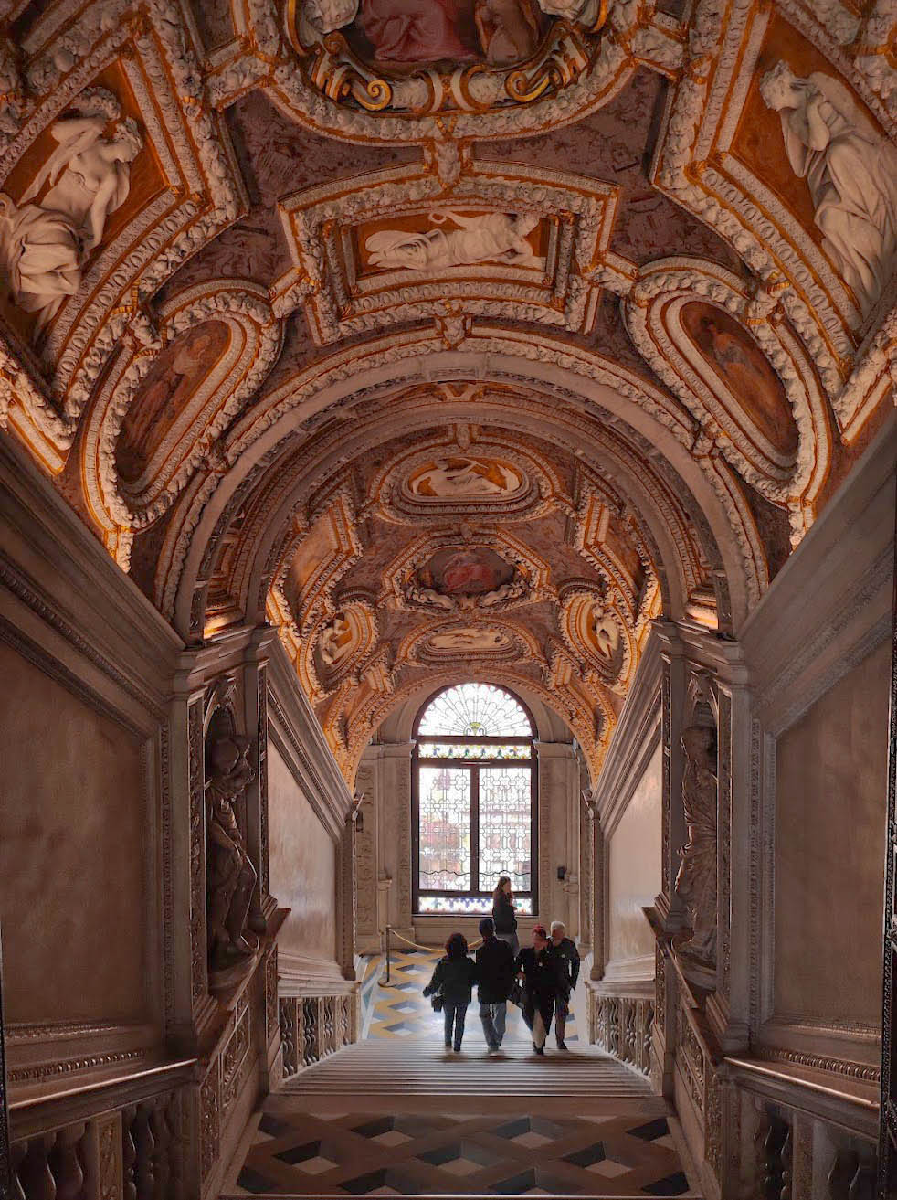 golden staircase of doges palace in venice